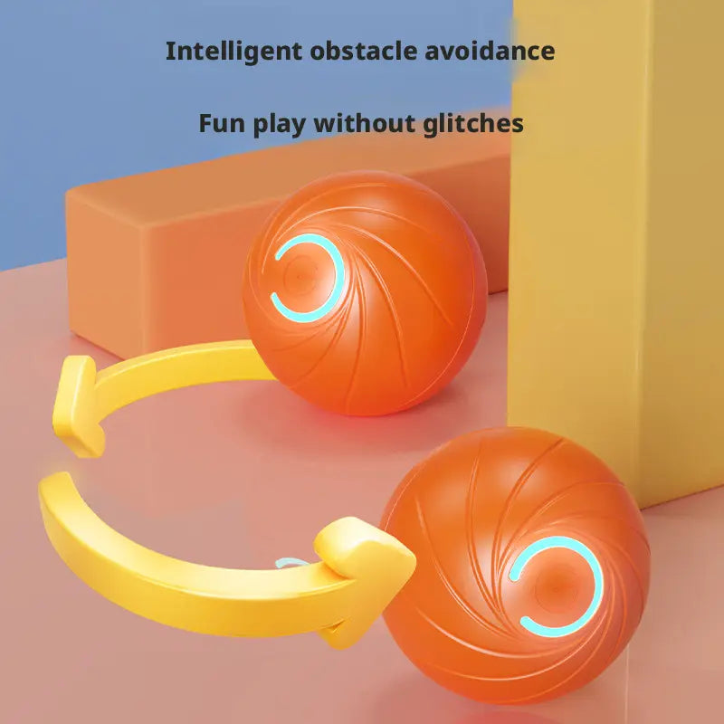 Automatic Interactive Dog Toy Ball, Smart Moving Dog Ball with Obstacle Avoidance, Rechargeable Bouncing Dog Toy for Small Medium Dogs Self Play Bat Dragon Plush Chirping Flapping Bird Bite Resistant Inflatable Set Large Safe Water Bowl LED Light Food