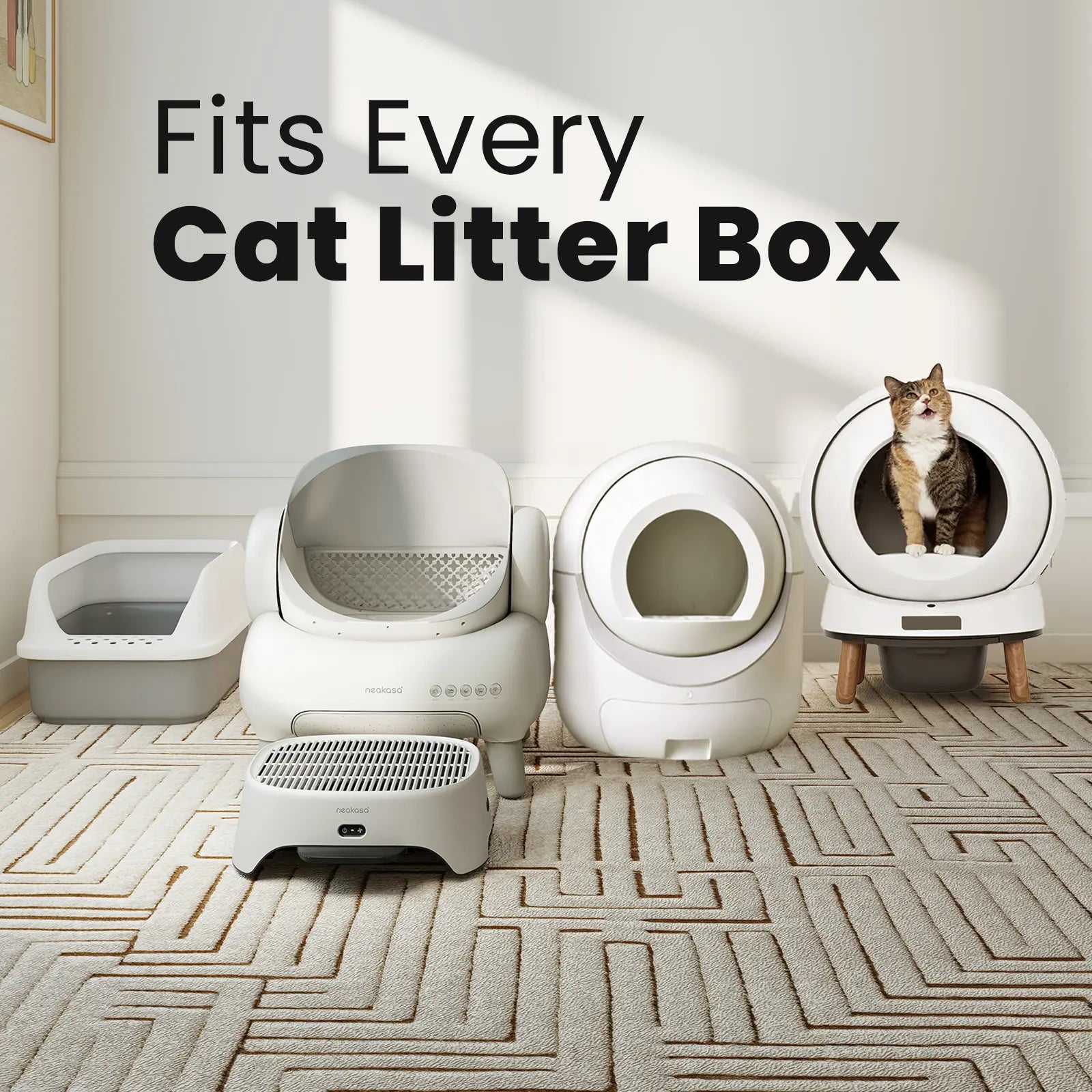 Neakasa Airstep Pet Air Purifier Step,3-Mode Odor, Dust & Pet Hair Control, Air Filter Compatible with M1 plus / M1 Lite and Most Automatic & Traditional Litter Boxes