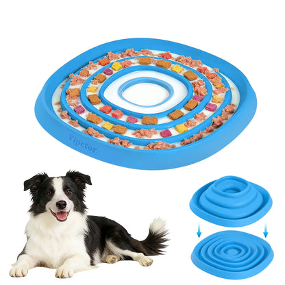 Yipetor Zen Disc: Professional Sensory Calming Tool for Dogs - Foldable Silicone Lick Mat & Slow Feeder, BPA Free, Dishwasher Safe, GDV Risk Reduction Puzzle Feeder for Semi-Moist Treats, Suitable for All Breeds