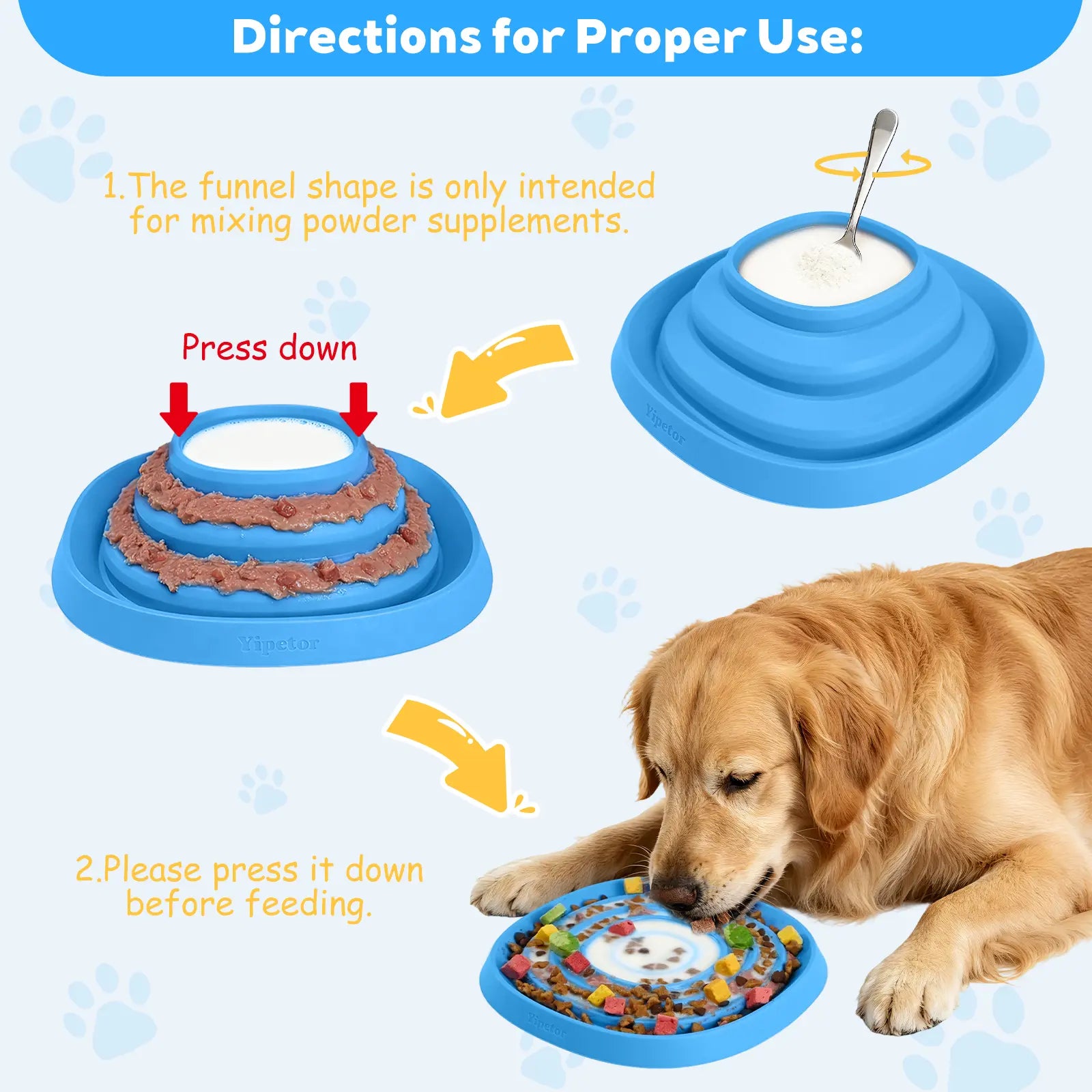 Yipetor Zen Disc: Professional Sensory Calming Tool for Dogs - Foldable Silicone Lick Mat & Slow Feeder, BPA Free, Dishwasher Safe, GDV Risk Reduction Puzzle Feeder for Semi-Moist Treats, Suitable for All Breeds