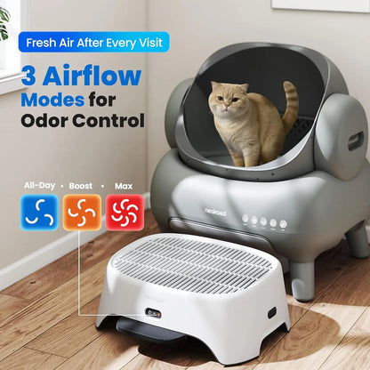 Neakasa Airstep Pet Air Purifier Step,3-Mode Odor, Dust & Pet Hair Control, Air Filter Compatible with M1 plus / M1 Lite and Most Automatic & Traditional Litter Boxes