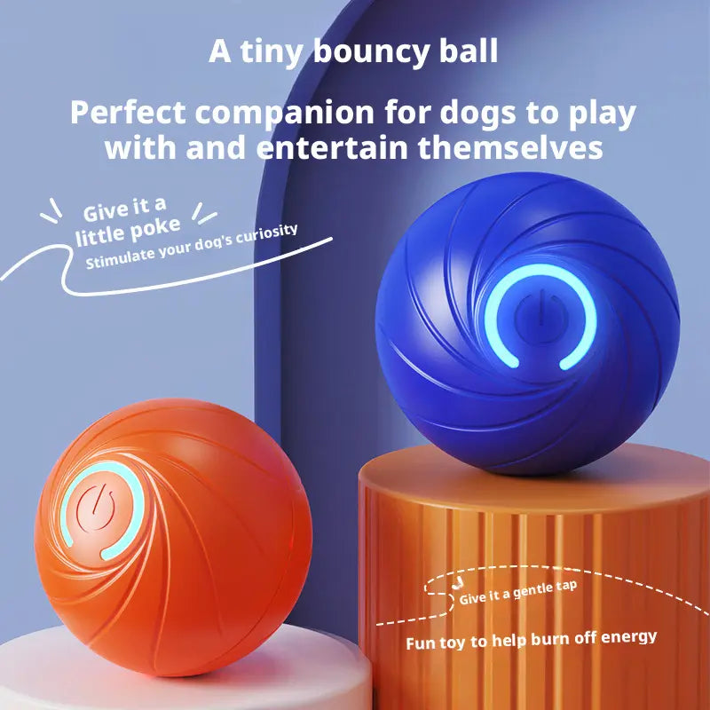 Automatic Interactive Dog Toy Ball, Smart Moving Dog Ball with Obstacle Avoidance, Rechargeable Bouncing Dog Toy for Small Medium Dogs Self Play Bat Dragon Plush Chirping Flapping Bird Bite Resistant Inflatable Set Large Safe Water Bowl LED Light Food