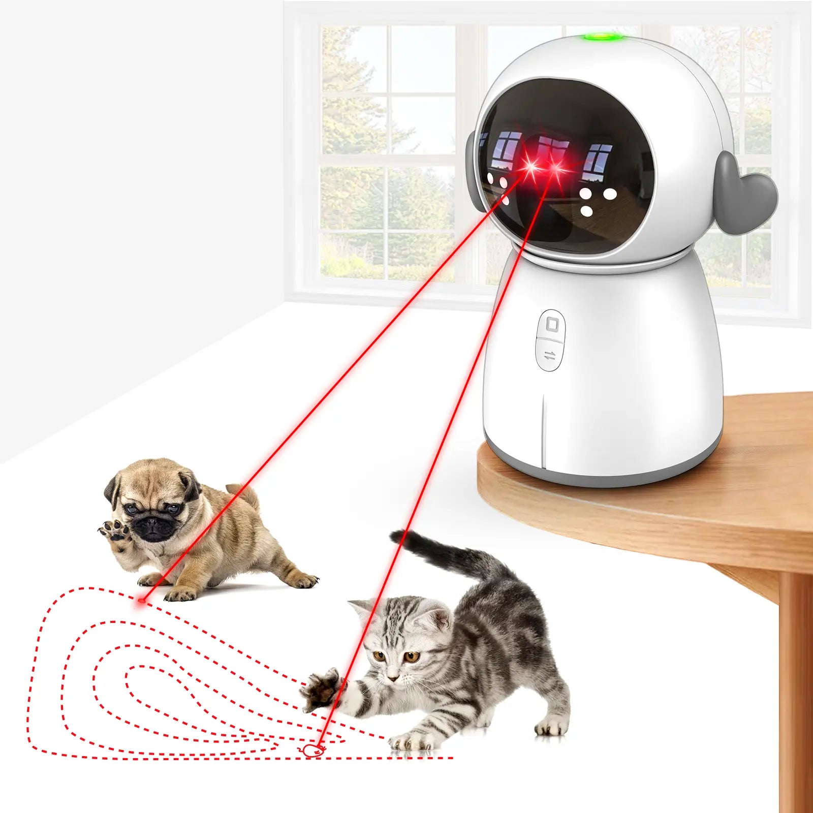 Interactive Motion-Activated Cat Laser Toy 2026 for Indoor Cats and Kittens - Rechargeable, Automatic Play with Dual Patterns and Adjustable Angle for Enhanced Exercise and Engagement for Multiple Pets