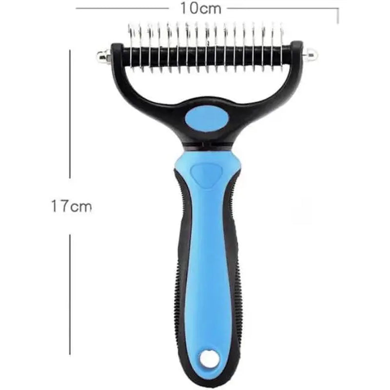 Stainless Steel Double-Sided Pet Detangling Comb - Professional Grooming Shedding Brush for Dogs and Cats, Optimal Blade Spacing for Effective Matting and Fur Removal, Summervibes