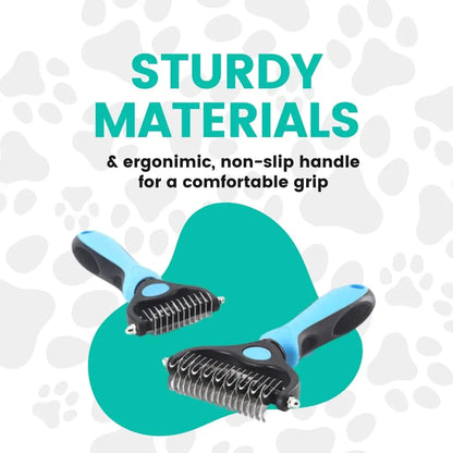 Stainless Steel Double-Sided Pet Detangling Comb - Professional Grooming Shedding Brush for Dogs and Cats, Optimal Blade Spacing for Effective Matting and Fur Removal, Summervibes
