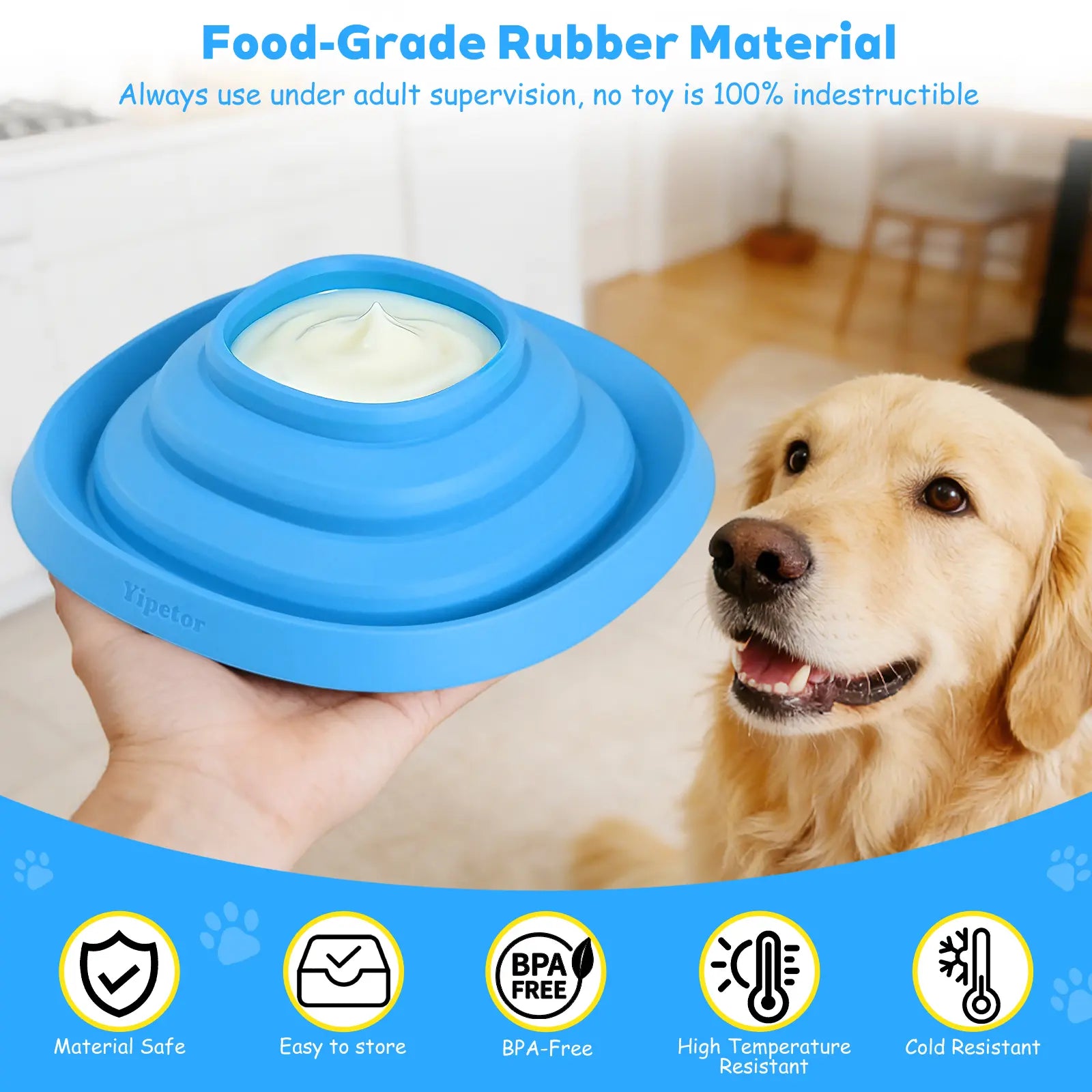 Yipetor Zen Disc: Professional Sensory Calming Tool for Dogs - Foldable Silicone Lick Mat & Slow Feeder, BPA Free, Dishwasher Safe, GDV Risk Reduction Puzzle Feeder for Semi-Moist Treats, Suitable for All Breeds