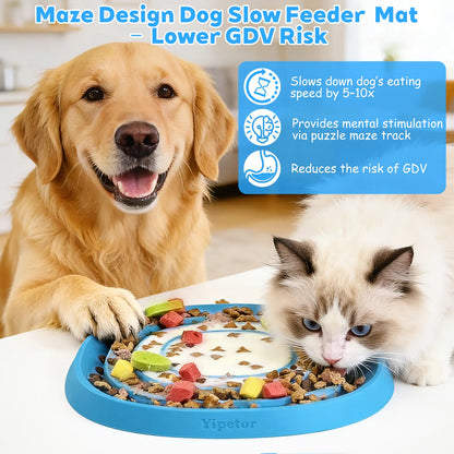 Yipetor Zen Disc: Professional Sensory Calming Tool for Dogs - Foldable Silicone Lick Mat & Slow Feeder, BPA Free, Dishwasher Safe, GDV Risk Reduction Puzzle Feeder for Semi-Moist Treats, Suitable for All Breeds