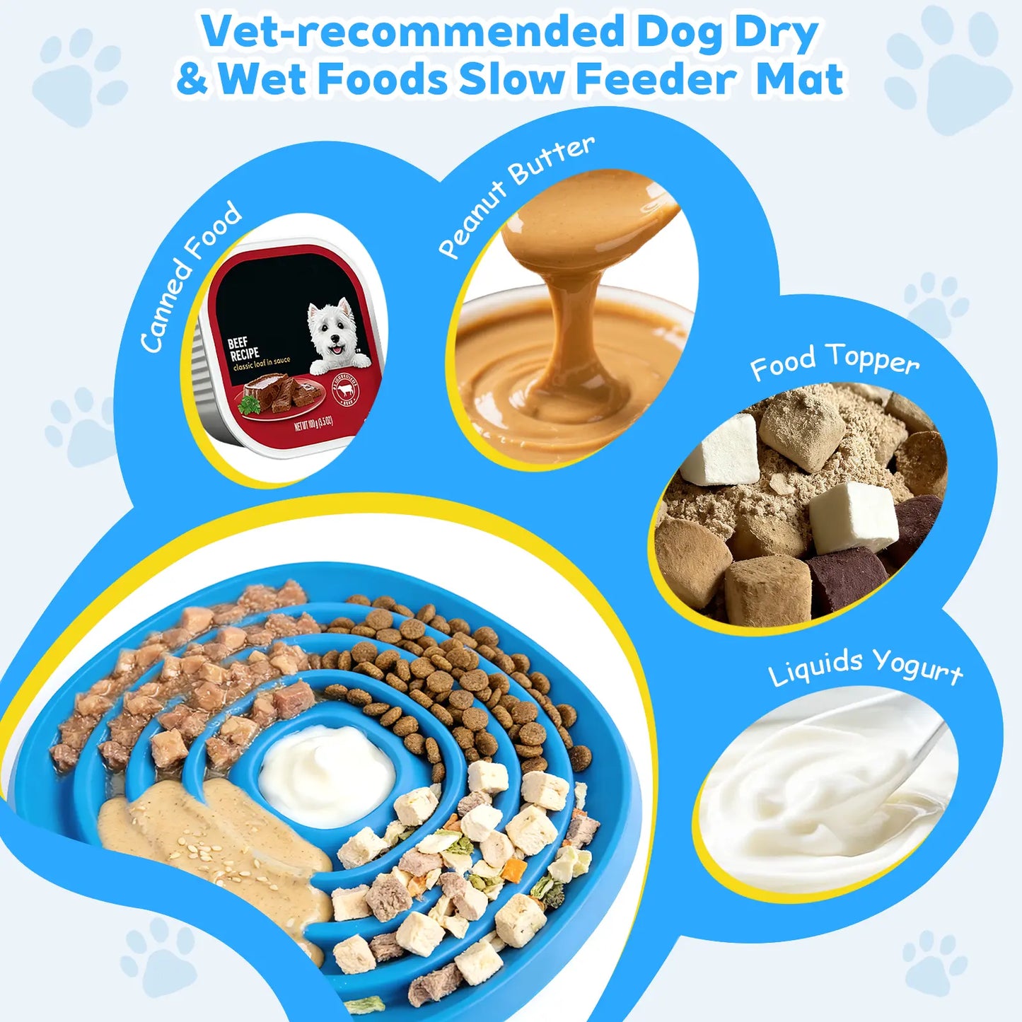 Yipetor Zen Disc: Professional Sensory Calming Tool for Dogs - Foldable Silicone Lick Mat & Slow Feeder, BPA Free, Dishwasher Safe, GDV Risk Reduction Puzzle Feeder for Semi-Moist Treats, Suitable for All Breeds