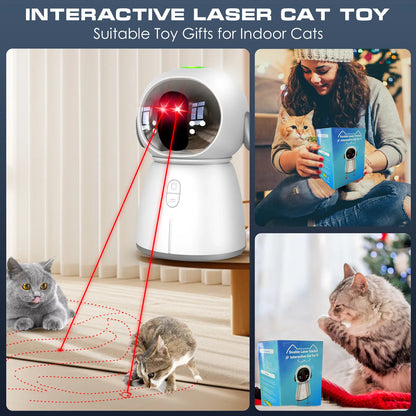 Interactive Motion-Activated Cat Laser Toy 2026 for Indoor Cats and Kittens - Rechargeable, Automatic Play with Dual Patterns and Adjustable Angle for Enhanced Exercise and Engagement for Multiple Pets